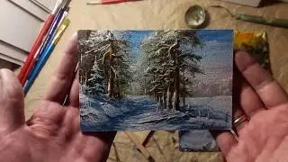 How to Draw Snowy Winter / Pine Trees in WINTER PAINTING (WOW ART WINTER)  How to quickly draw???