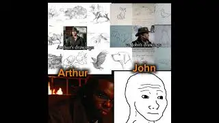 RDR1 John Drawing good RDR2 Arthur Morgan Drawing is insane and perfect🤑 #rdr2 #fyp #rdr2fans #meme