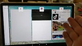 Split screen on fire max 11 Amazon tablet. Easy. Open recent apps and at tap press down button