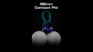 95mm Matte Contact Poi ~Teal Hybrid Rope ~TorQ Knobs || Flow on Fire