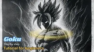 How to draw goku Anime drawing step by step full tutorial || easy drawing ideas for beginners 