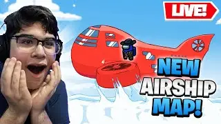 Playing The *NEW* AIRSHIP Among Us Map! - LIVE!