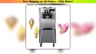 110V 220V Stainless Steel Vertical Soft Ice Cream Making Machine  Three Flavors Commercial Softy