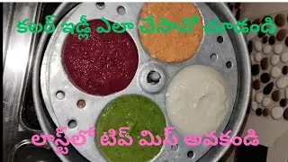 కలర్ ఇడ్లీ ఎలా చేసానో చూడండి హెల్తీ గ ఇలా చెయ్యండి.#food #cooking #tiffin #idly #viral #foodie#cook
