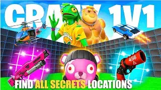 CRAZY 1V1 FFA ALL GUNS & RIDES MAP FORTNITE CREATIVE - ALL SECRETS LOCATIONS (SECRET CODE) PART 14