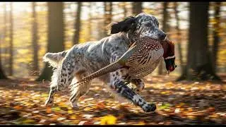 chasse au faisan avec setter anglais ( reg )