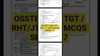 OSSTET,SSB TGT ,RHT,JT ARTS MCQS SERISE 17#JTS REGULAR #SSB TGT ARTS MCQS#ltr #RHT ARTS #ssc #ssc