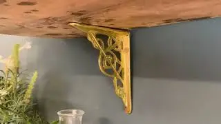 Small Trellis Brass Shelf Brackets