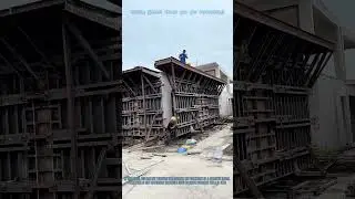 Workers Dismantling Concrete House Formwork | Construction Work