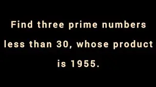 Find Three Prime Numbers Less Than 30, Whose Product is 1955.