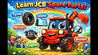 “🚜 Kids Learn JCB Parts | Red JCB Assembly Cartoon | Fun & Education”