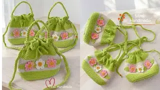 M&oacute;c T&uacute;i Hoa Đ&aacute;y Oval Si&ecirc;u Xinh 💐 Crochet Flower Bag Tutorial | Mimi Handmade