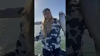 Hooked into a giant rainbow trout! This fight was wild&mdash;check out the size on this beauty! #shorts
