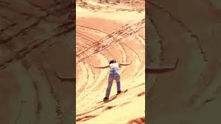 Coral Pink Sand Dunes Sandboarding Wipeout 😱 #utah #roadtrip #usadestinations