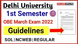Du sol First Semester Exam Guidelines Released March 2022 | SOL OBE Guidelines For 1st semester 2022