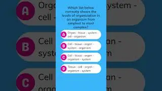 Which list shows the levels of organization from simple to complex?