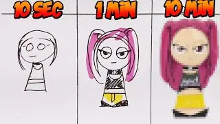 Drawing Mira in 10 Seconds, 1 Minute & 10 Minutes &ndash; Art Challenge!