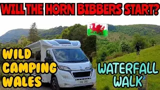 WILD CAMPING WALES. PART 9. NATURE RESERVE PARK UP. WATERFALLS AND VIEWS. VAN LIFE UK. MOTORHOME UK.
