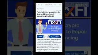 Fintech Makes Moves Into the Auto and Home Repair Industries With FixxFi #cryptomash #crypto
