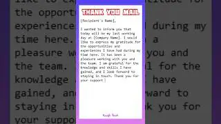Last Working Day Letter | Email for Last Working Day #lastworkingday #thankyoumessage #thankyoumail
