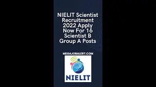 NIELIT Scientist Recruitment 2022 Apply Now For 16 Scientist B Posts |  BE / Btech Jobs #shorts