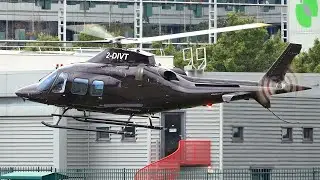 New Agusta Westland AW109 Trekker takeoff at Paris heliport | helicopter