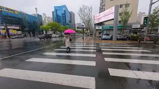 walking through daegu on a rainy afternoon | 4k city sounds