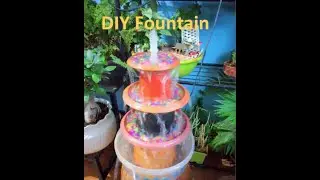 DIY Water Fountain using old flower plastic pots and saucers | Easy & Simple | Small Garden fountain