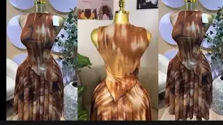 How to make this stylish assymetric blouse with a double fully flare skirt