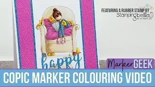 Copic Marker Colour Tiny Townie Melissa loves Movies Rubber Stamp - Stamping Bella