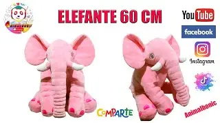 ELEFANTE  60CM//COMO HACER ELEFANTE//ELEFANTE ALMOHADA//ELEFANTE EN PELUCHE