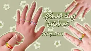 how to make beaded flower rings | Seed Bead DIY/ tutorial | studio vlog | tiffany_studies