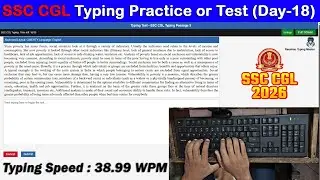 SSC CGL Typing Practice Day-18 | 38.99 WPM with 98.75% Accuracy #typingmitra #raushantypingmaster