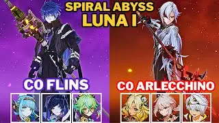 [Spiral Abyss 6.0/Luna I] C0 Flins Ineffa Lunar-Charged & C0 Arlecchino Hypercarry | Genshin Impact
