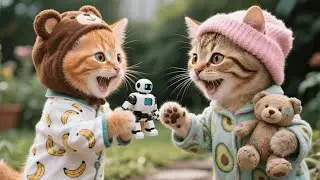 Ginger Kitten Had Too Many Toys, So Mama Cat Taught Him to Share with Friends 🐱🧸