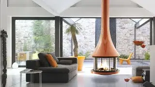 Ever seen a bright orange fireplace?