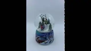 Musical Snow Globe - Children Skiing with Melody 