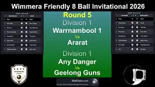 Wimmera Friendly 8 Ball 2026 - Division 1 - Rnd 5
