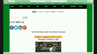 2015 MLB Draft Live Results