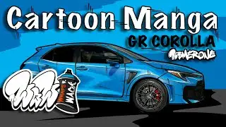 Cartoon Manga Anime GR Toyota Corolla Spray Paint Job