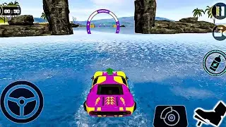 Floating Water Surfer Car Driving 3D  Beach Racing Best Android GamePlay #5