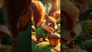 Curious Brown Squirrel Cartoon in 4K! 🐿️ #funnysquirrel  #PixarSquirrel #PawToonGalaxy #3danimation