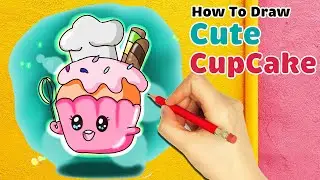 HOW TO DRAW CUTE CUPCAKE 2 KAWAII, STEP BY STEP, CM STUDIO CUTE