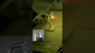 Glassblower polishing customized terp slurper quartz banger with a maria joint | quartz manufacturer