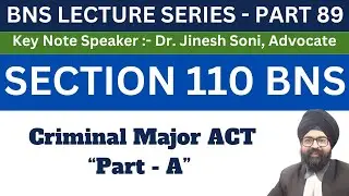 BNS PART 89 | Petty Organized Crime l Section 110 BNS l Dr. Jinesh Soni l 2024