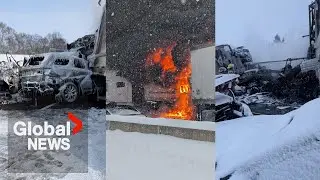 Ontario police say up to 50 vehicles involved in crashes on Hwy. 401