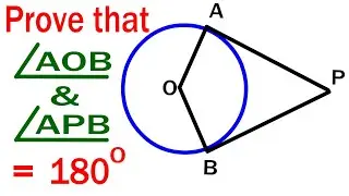 Angle between two tangents is supplementary to angle between radii joining the points of contact.
