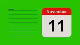 Green Screen Animation of Calendar Date of November 11 2025