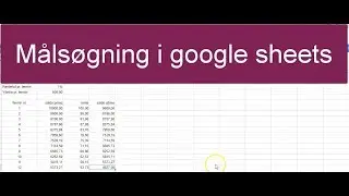 M&aring;ls&oslash;gning i google sheets