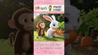 Friendship Story Between the Rabbit and the Monkey 🐇🐒 #fairytalesstory #bellasmagicdiary #kidshorts